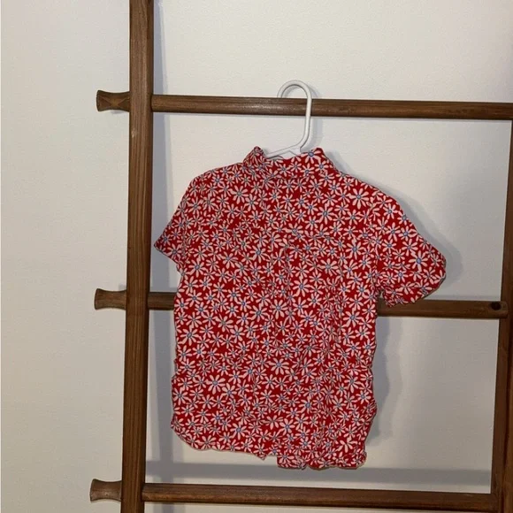 💙 5 for $25 💙 Cat & Jack Red, White, and Blue Floral Button Down Shirt - Picture 4 of 4